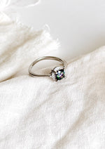 Lade das Bild in den Galerie-Viewer, *925 Sterling Silber* Vintage Ring Kristall Rainbow (56/57)
