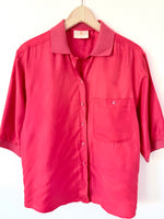 Lade das Bild in den Galerie-Viewer, *Aigner* Bluse Seide Rot Basic (XL)
