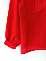 Lade das Bild in den Galerie-Viewer, *Seide* Bluse Premium Basic Rot Army (M-L)
