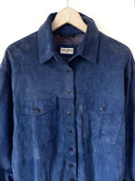 Lade das Bild in den Galerie-Viewer, *Wildleder* Jacke 80s Hemd Marineblau (L)
