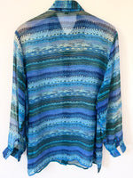 Lade das Bild in den Galerie-Viewer, *Seide* Set aus Bluse &amp; Top Maritim (XL)
