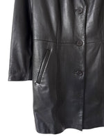 Lade das Bild in den Galerie-Viewer, Leder Mantel 90s Classic Schwarz (M)
