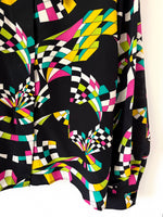 Lade das Bild in den Galerie-Viewer, *Seide* Bluse 80s Psychedelic Print (M-L)
