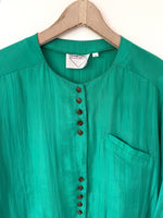 Lade das Bild in den Galerie-Viewer, *Seide* Bluse Premium Basic Türkis (M)
