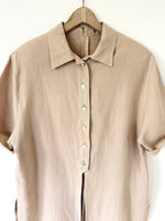 Lade das Bild in den Galerie-Viewer, *Leinen* Bluse Premium Basic Beige (L-XL)
