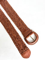 Lade das Bild in den Galerie-Viewer, Leder Flechtgürtel 80s Cognac (One Size)
