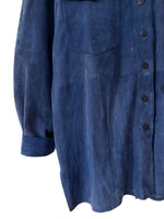 Lade das Bild in den Galerie-Viewer, *Wildleder* Jacke 80s Hemd Marineblau (L)
