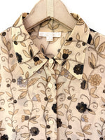 Lade das Bild in den Galerie-Viewer, *Seide* Set aus Bluse &amp; Top 90s Blumen (XL)

