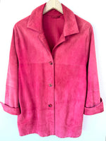 Lade das Bild in den Galerie-Viewer, *Wildleder* Blazer Jacke 80s Altrosa Pink (L-XL)
