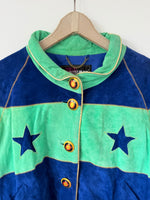 Lade das Bild in den Galerie-Viewer, Wildleder Jacke 80s Blouson Sterne Stick (L)
