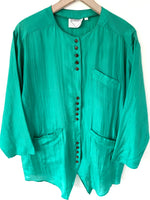 Lade das Bild in den Galerie-Viewer, *Seide* Bluse Premium Basic Türkis (M)
