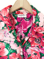Lade das Bild in den Galerie-Viewer, *Seide* Bluse 80s Rosen Print Pink (XL)
