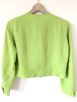 Lade das Bild in den Galerie-Viewer, *Leinen* Cropped Blazer 80s Premium Lindgrün (L)
