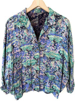 Lade das Bild in den Galerie-Viewer, Blouson 80s Seerosen Print (L-XL)
