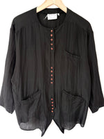 Lade das Bild in den Galerie-Viewer, *Seide* Bluse Premium Basic Schwarz (M-L)
