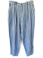 Lade das Bild in den Galerie-Viewer, *Leinen* Hose 80s Nadelstreifen Blau (L-XL)
