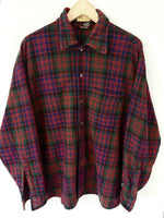 Lade das Bild in den Galerie-Viewer, *Wolle* Overshirt Hemd 80s Scottish Tartan (L)
