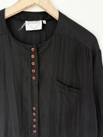 Lade das Bild in den Galerie-Viewer, *Seide* Bluse Premium Basic Schwarz (M-L)
