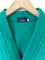 Lade das Bild in den Galerie-Viewer, *Fred Perry* Sweatjacke 80s Cardigan Türkis (L-XL)
