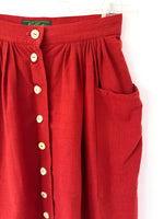 Lade das Bild in den Galerie-Viewer, *Leinen* Rock Premium Basic Rot Folklore (S)
