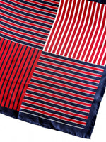 Lade das Bild in den Galerie-Viewer, *Seide* Tuch 80s Blockstreifen Marine Rot
