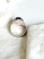 Lade das Bild in den Galerie-Viewer, *925 Sterling Silber* Vintage Siegelring Folklore Blau (57/17)
