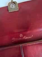 Lade das Bild in den Galerie-Viewer, *Aigner* RARE Tablet Aktentasche Leder Burgundy
