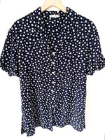 Lade das Bild in den Galerie-Viewer, Bluse 80s Gänseblümchen Print Blau (M-L)
