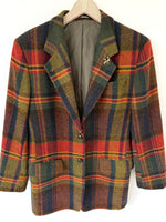 Lade das Bild in den Galerie-Viewer, *DAKS Signature* Blazer Tweed Wolle Tartan (M-L)
