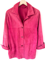 Lade das Bild in den Galerie-Viewer, *Wildleder* Blazer Jacke 80s Altrosa Pink (L-XL)
