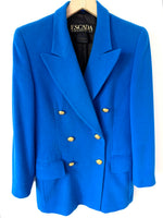 Lade das Bild in den Galerie-Viewer, *Escada* RARE Blazer Zweireiher Angora Blau (M)

