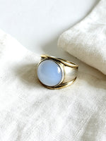 Lade das Bild in den Galerie-Viewer, *925 Sterling Silber* Vintage Ring Opal Vergoldet (54/14)
