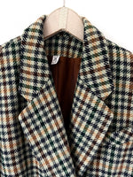 Lade das Bild in den Galerie-Viewer, *Wolle* Blazer Zweireiher 80s Tartan Grün (M-L)
