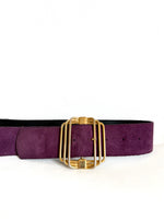 Lade das Bild in den Galerie-Viewer, Wildleder 70s Gürtel Lila Gold (80-100)
