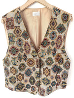 Lade das Bild in den Galerie-Viewer, *Gobelin* Weste 80s Bohemian Stickerei (XL)
