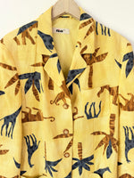 Lade das Bild in den Galerie-Viewer, *Leinen* Longblazer 90s Animal Safari Print (L-XL)

