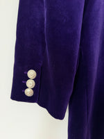 Lade das Bild in den Galerie-Viewer, *Samt* Blazer 80s Zweireiher Lila (S-M)
