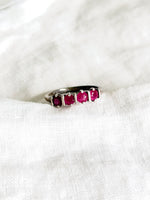 Lade das Bild in den Galerie-Viewer, *925 Sterling Silber* Vintage Ring Quartett Pink (60/20)
