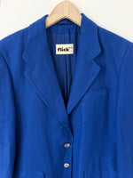 Lade das Bild in den Galerie-Viewer, *Leinen* Blazer 90s Premium Royalblau (M-L)
