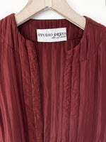 Lade das Bild in den Galerie-Viewer, *Seide* Kimono Blazer Stepp Rostrot (M)
