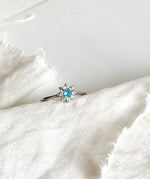 Lade das Bild in den Galerie-Viewer, *925 Sterling Silber* Vintage Ring Flower Blau (18/58)
