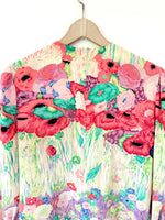 Lade das Bild in den Galerie-Viewer, *Seide* RARE Bluse 80s Pastell Wildblumen (M)
