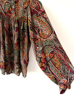 Lade das Bild in den Galerie-Viewer, *Seide* Vanessa Bruno Bluse Paisley Ballonärmel (M-L)
