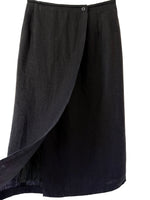 Lade das Bild in den Galerie-Viewer, *Leinen* Wickelrock Premium Basic Schwarz (L)
