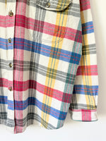 Lade das Bild in den Galerie-Viewer, Flanellhemd Overshirt 80s Blau Tartan (L)
