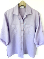 Lade das Bild in den Galerie-Viewer, *Leinen* Bluse Premium Basic Flieder (L)
