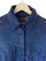 Lade das Bild in den Galerie-Viewer, *Wildleder* Jacke 80s Hemd Marineblau (L)
