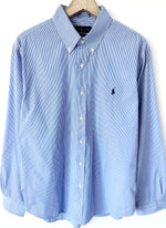 Lade das Bild in den Galerie-Viewer, *Ralph Lauren* Hemd Nadelstreifen Blau (XL)
