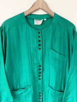 Lade das Bild in den Galerie-Viewer, *Seide* Bluse Premium Basic Türkis (M)

