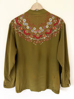 Lade das Bild in den Galerie-Viewer, *Seide* RARE Blouson Bluse 80s Bohemian (L)
